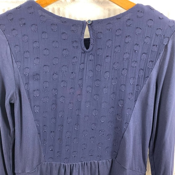 Boden Navy Peplum Polka Dot Top 4 - Picture 6 of 6